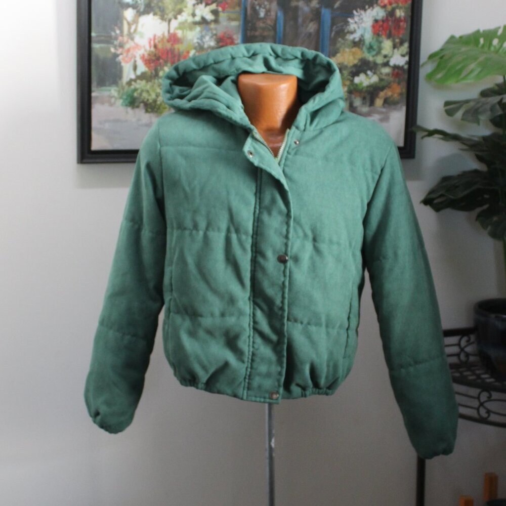 Shein Women's Green Zippered Coat Jacket - Size Medium
